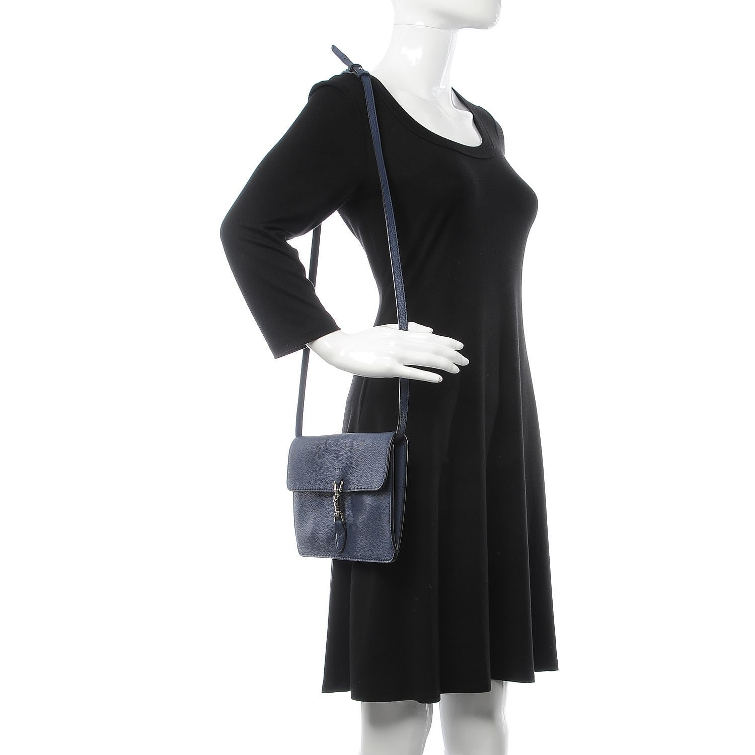 Gucci Grand Prix Calfskin Jackie Convertible Shoulder Bag Blue Marine 2 of 10