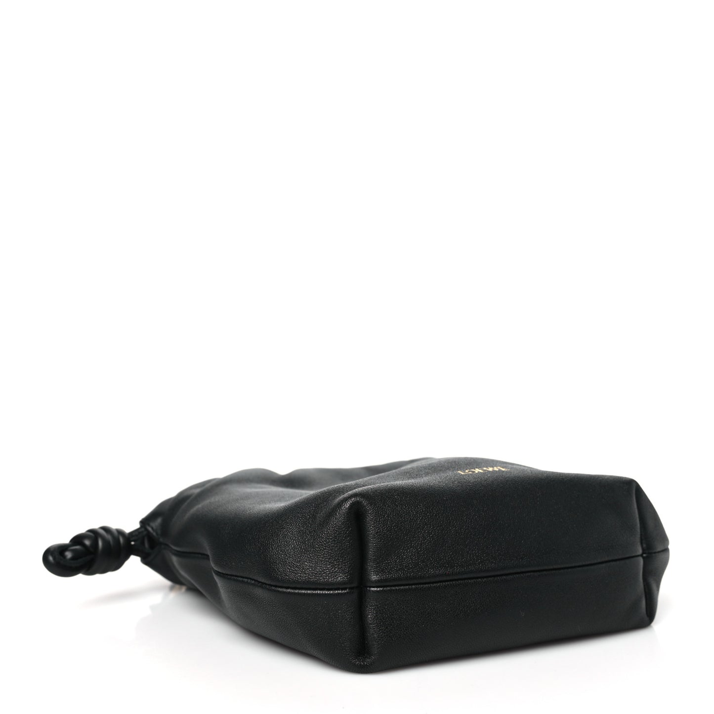 Nappa Calfskin Mini Flamenco Knot Clutch With Chain Black