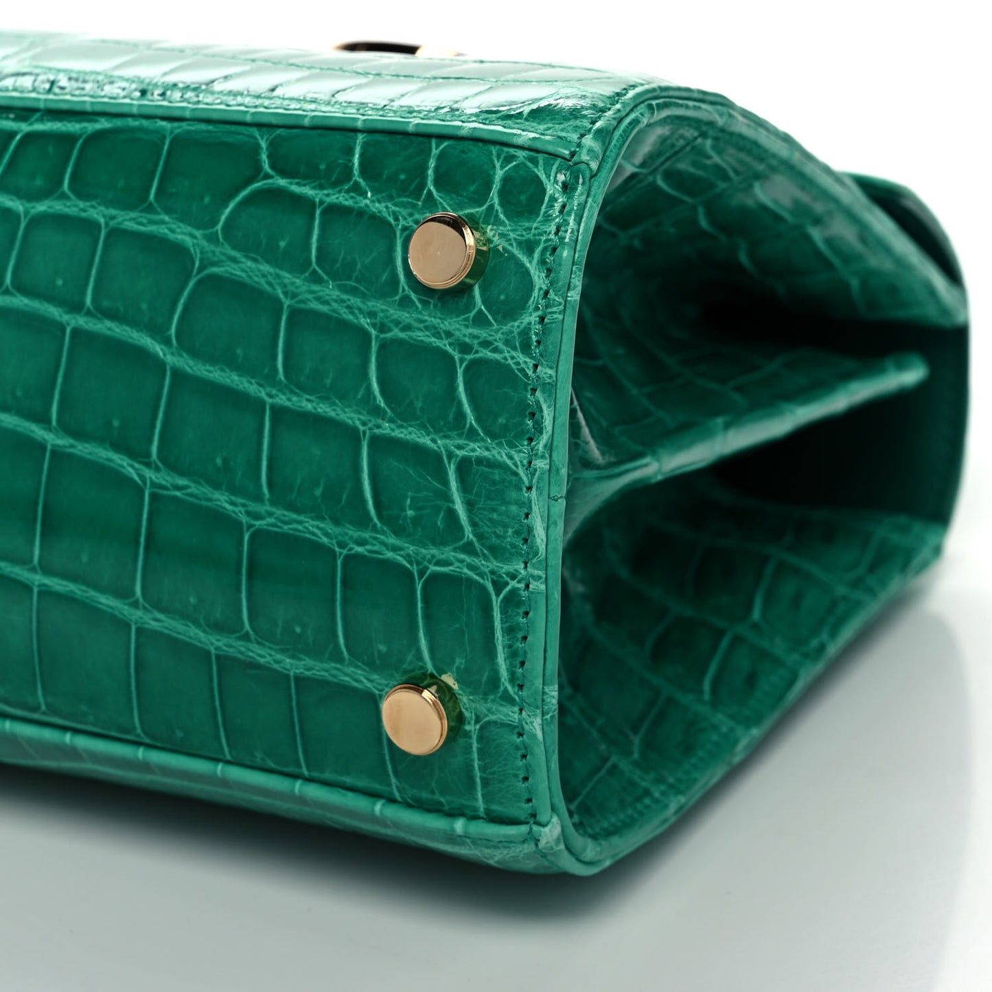Crocodile Gancini 2-Way Top Handle Bag Verde