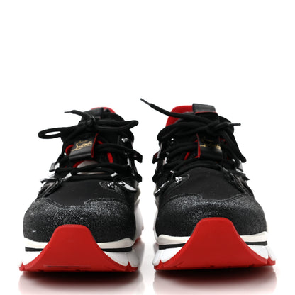 Christian Louboutin Glitter Donna Red Runner Flat Sneaker 39.5 Black 2 of 8
