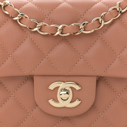 Chanel Lambskin Quilted Mini Rectangular Flap Brown 8 of 11