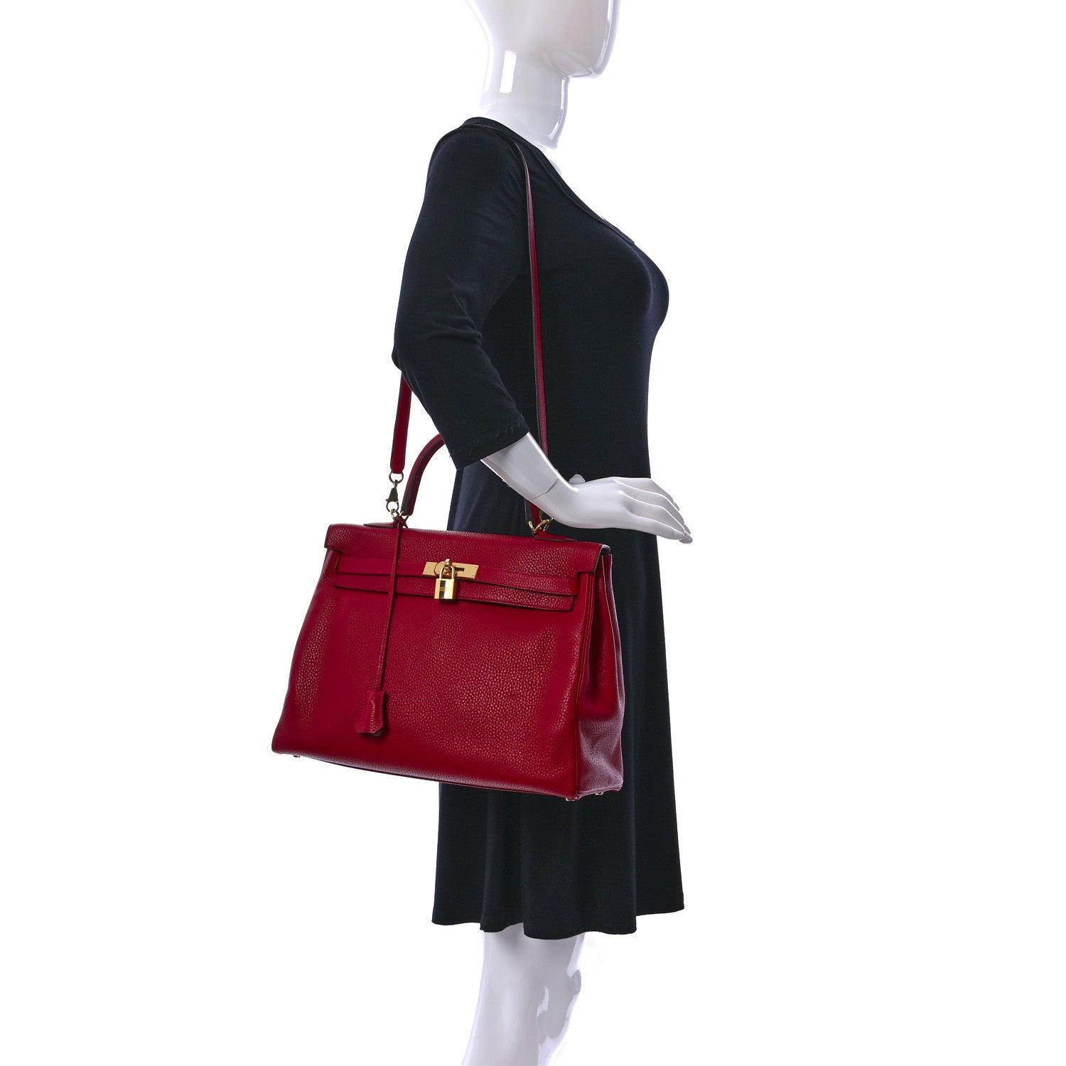 Hermes Taurillon Clemence Kelly Retourne 35 Rouge Casaque 3 of 10