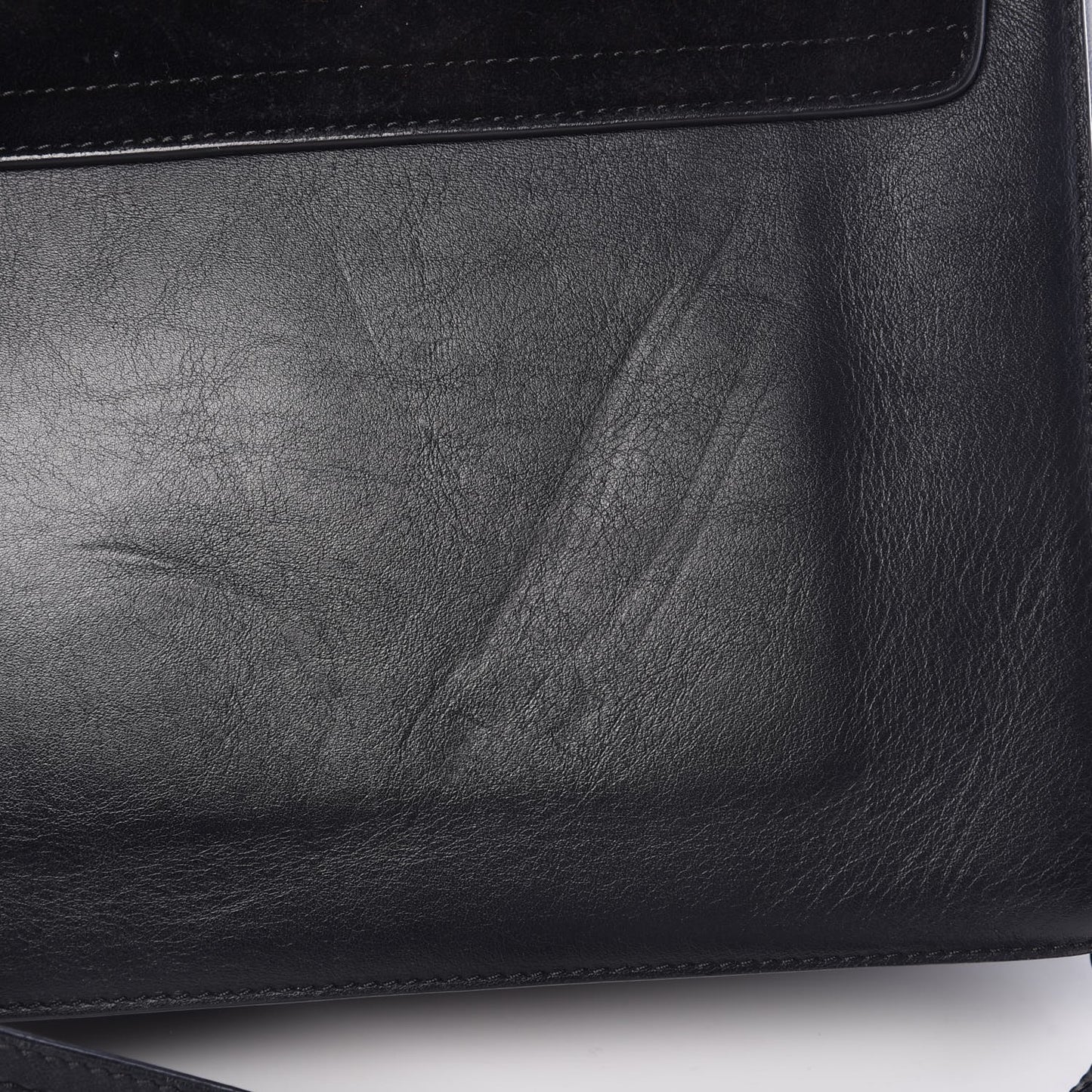 Suede Calfskin Medium Faye Shoulder Bag Black