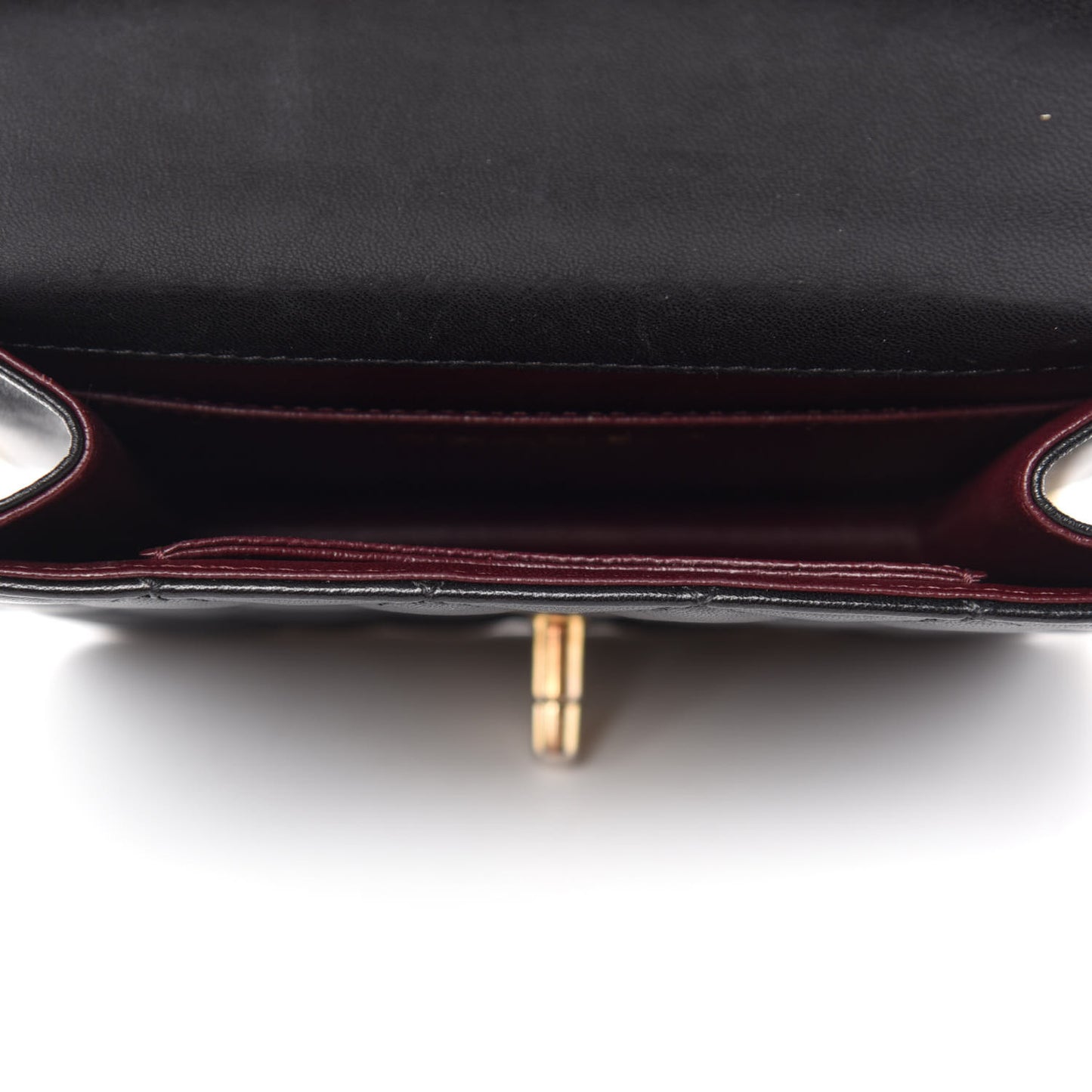 Lambskin Quilted Crossing Times Mini Flap Black
