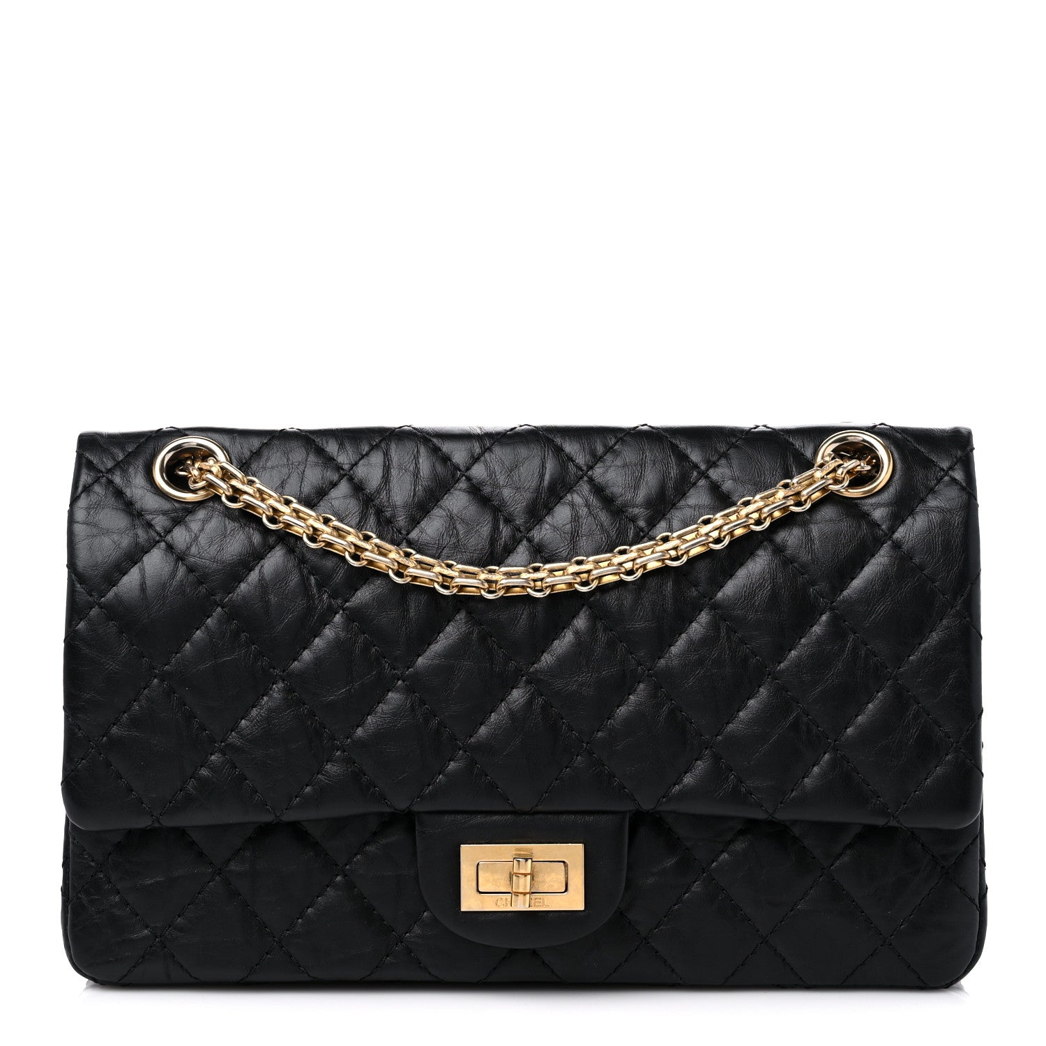 Chanel Aged Calfskin Quilted 2.55 Reissue 225 Flap Black 1 of 9