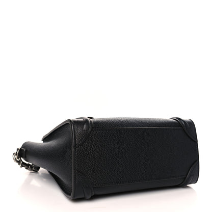 Celine Drummed Calfskin Nano Luggage Black 4 of 10