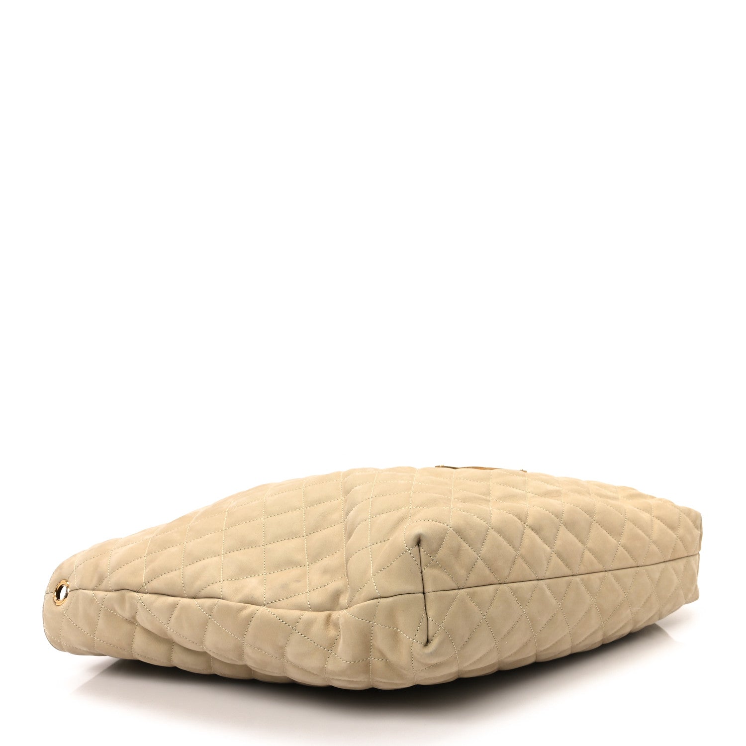 Saint Laurent Nubuck Suede Quilted Maxi Icare Shopping Tote Safari Beige 5 of 13