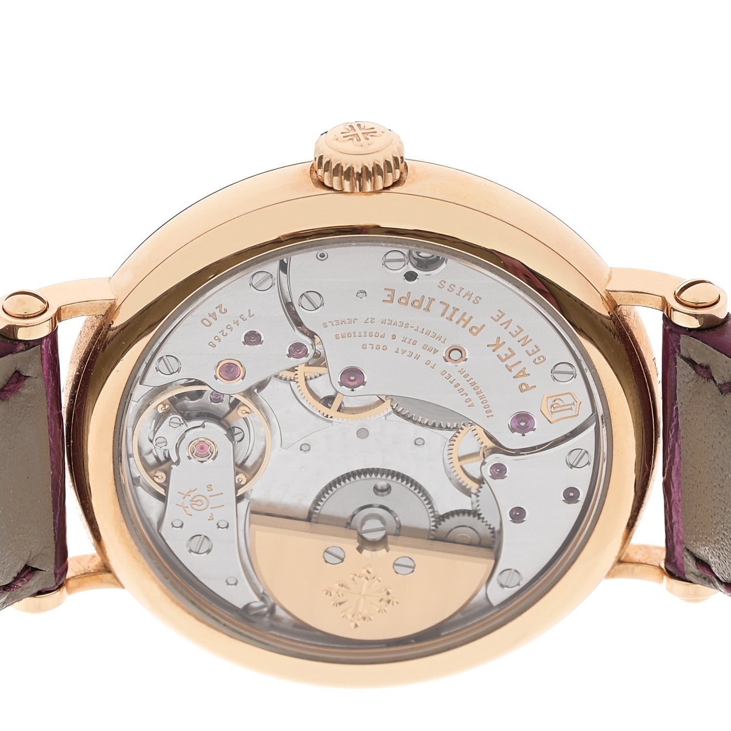 Patek Philippe 18K Rose Gold Alligator Diamond 34.6mm Calatrava Automatic Watch 7200/200R-001 4 of 5