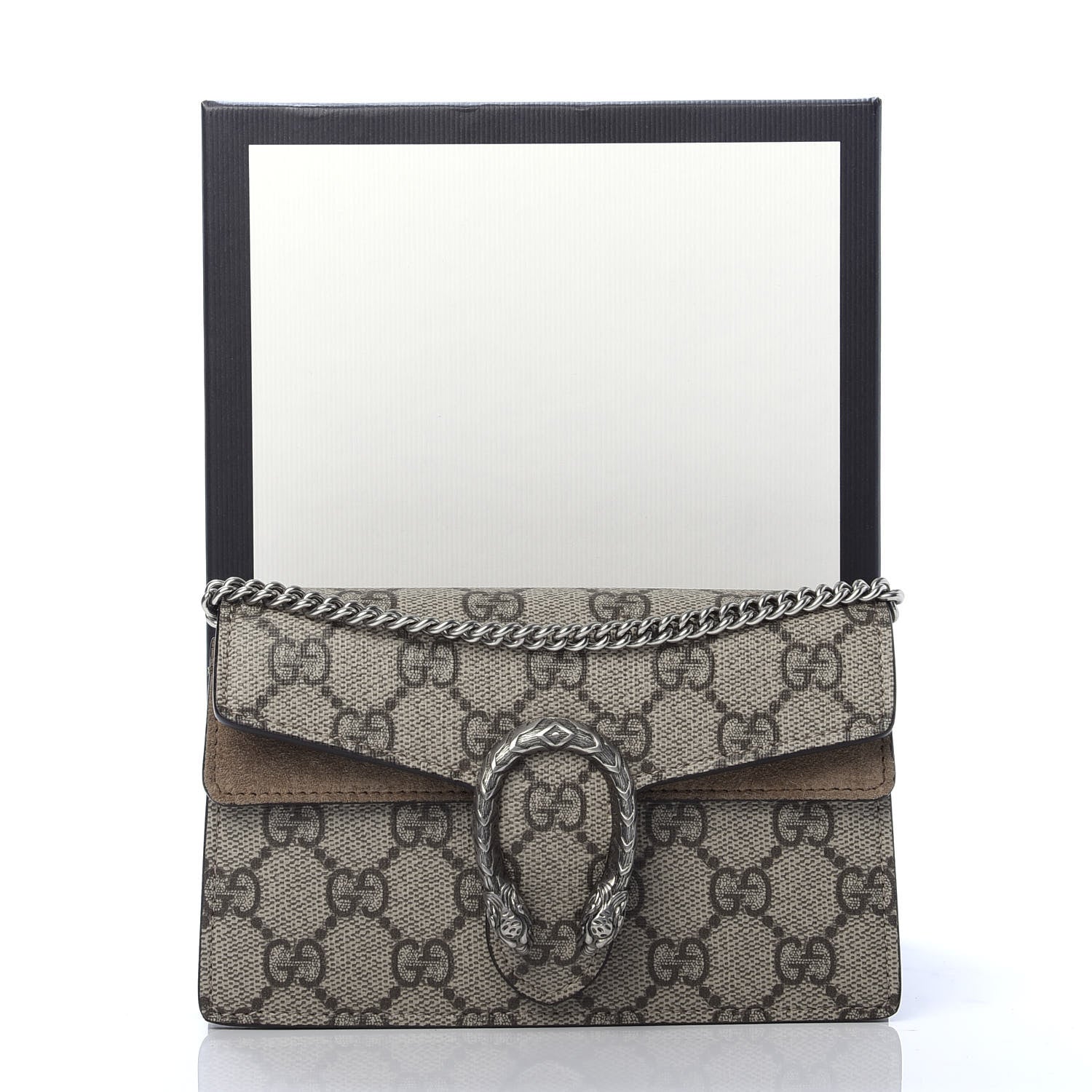 Gucci GG Supreme Monogram Super Mini Dionysus Shoulder Bag Taupe 11 of 11