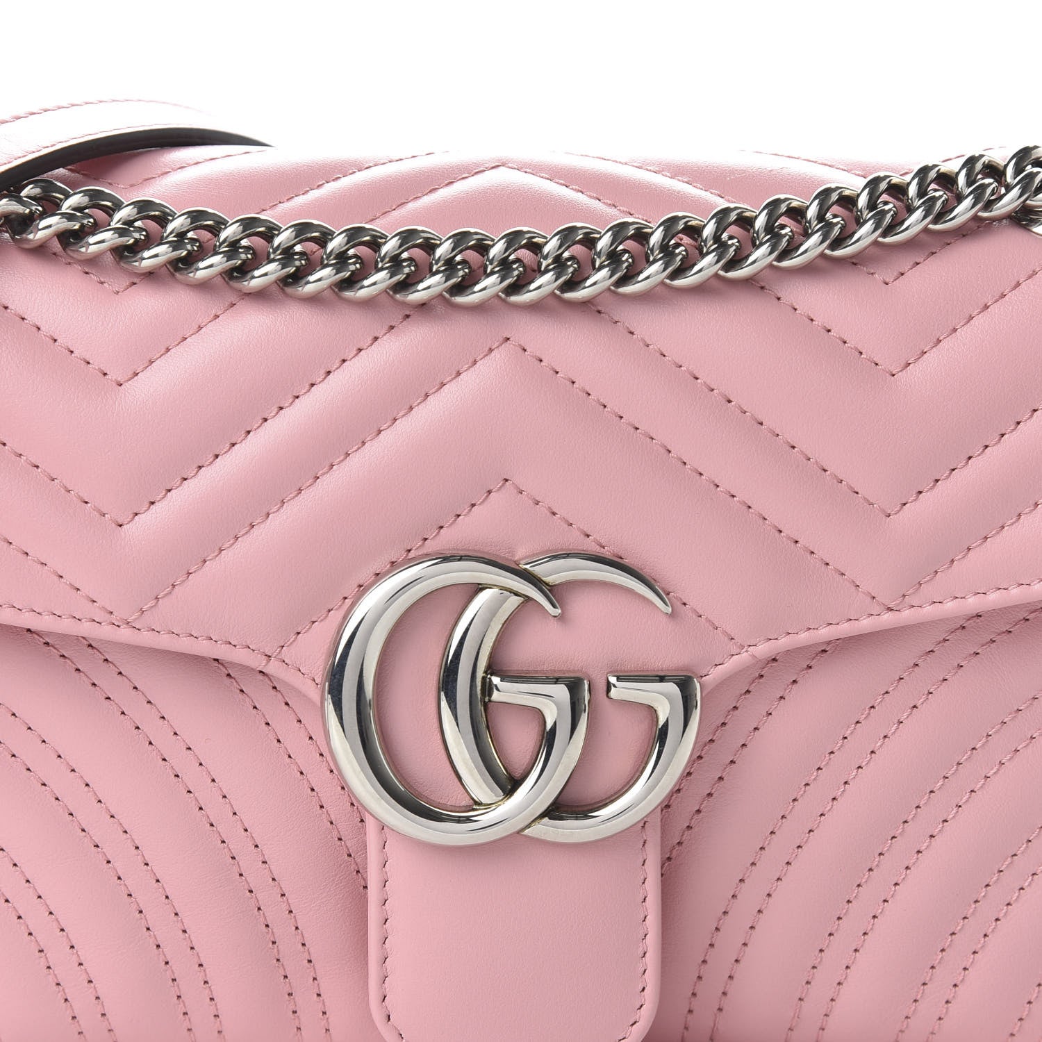 Gucci Calfskin Matelasse Small GG Marmont Shoulder Bag Wild Rose 10 of 10