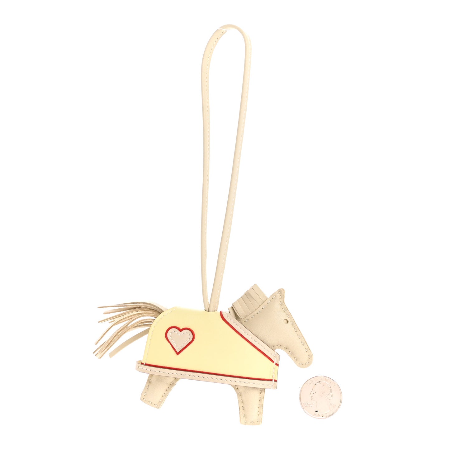 Milo Lambskin Grigri Rodeo Robeo Coeur Bag Charm PM Craie Jaune Milton Rouge Radieux