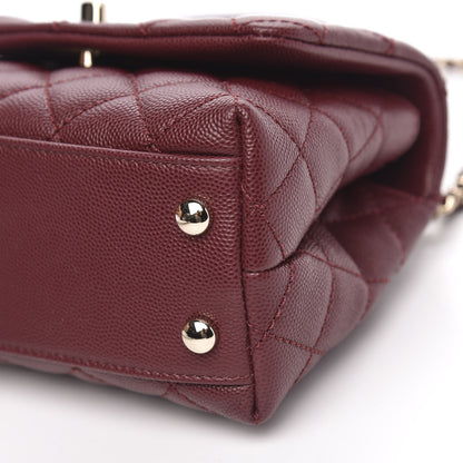 Chanel Caviar Quilted Extra Mini Coco Handle Flap Burgundy 10 of 10