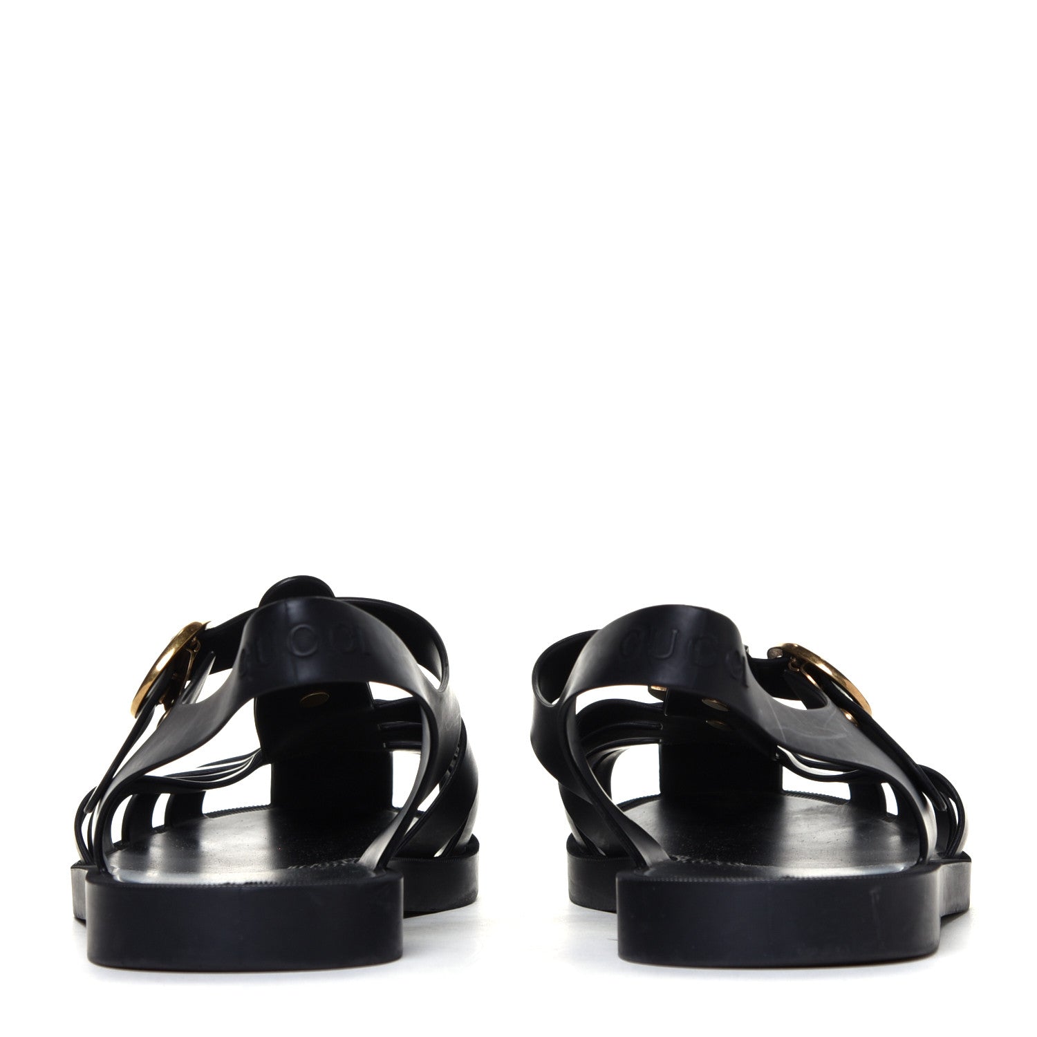 Gucci Rubber Mens Buckle Strap Sandal 11 Black 9 of 14