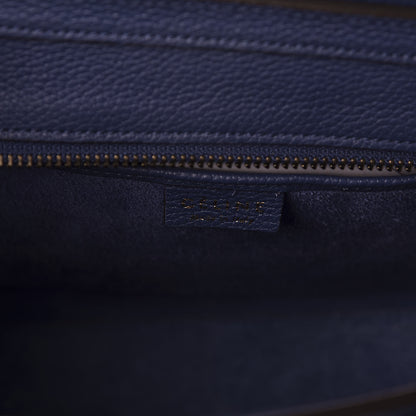 Celine Drummed Calfskin Nano Luggage Indigo 8 of 9