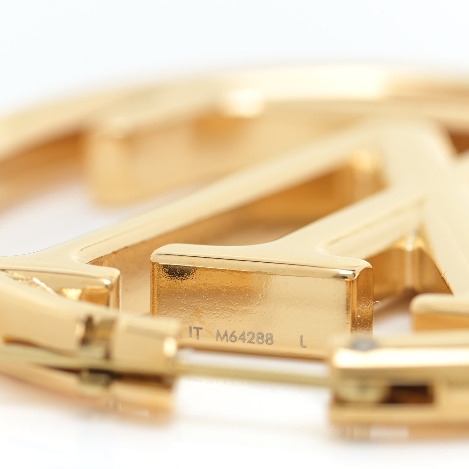 Louis Vuitton Metal Louise Hoop Earrings Gold 3 of 6