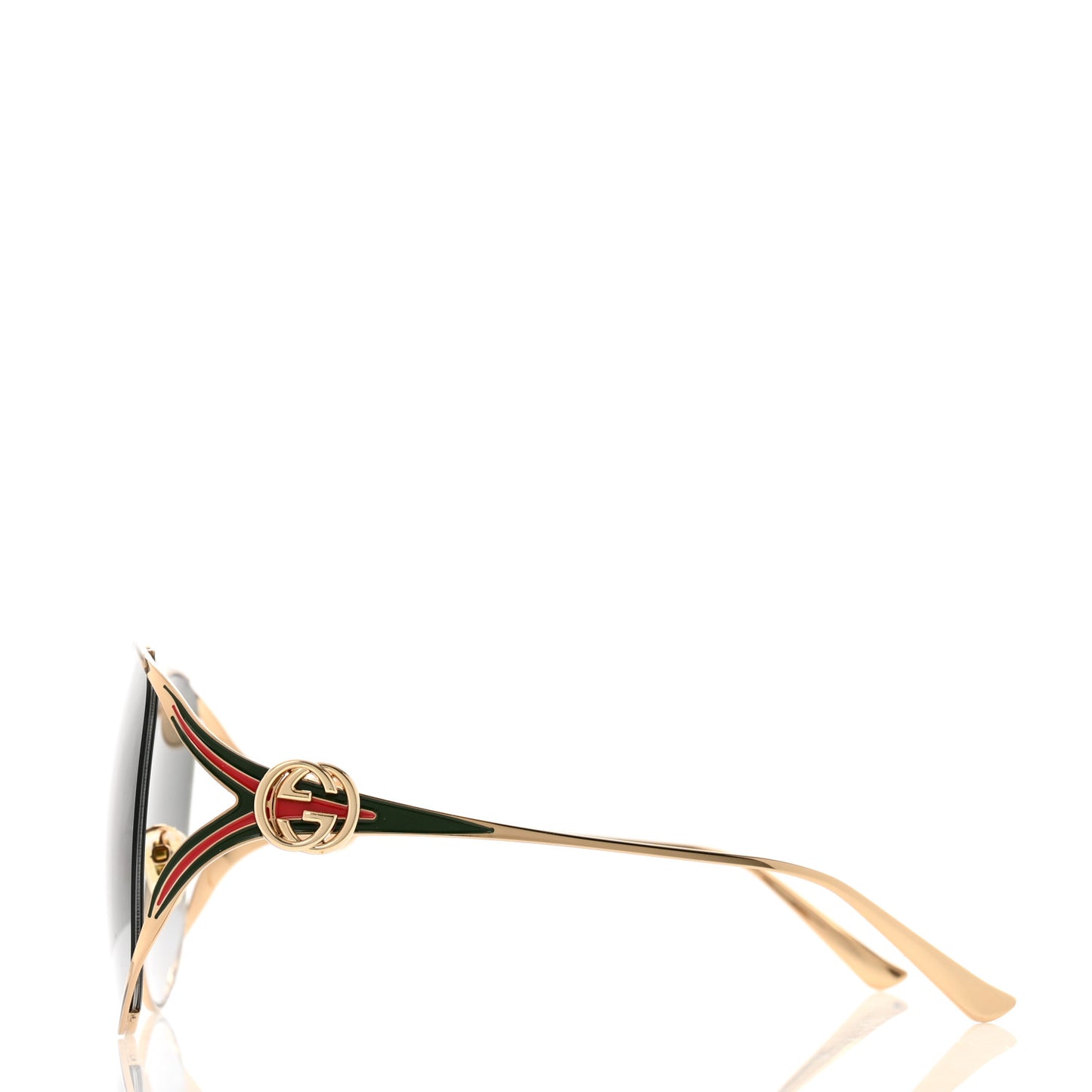 Metal Oversized Round Frame GG0225S Sunglasses Gold