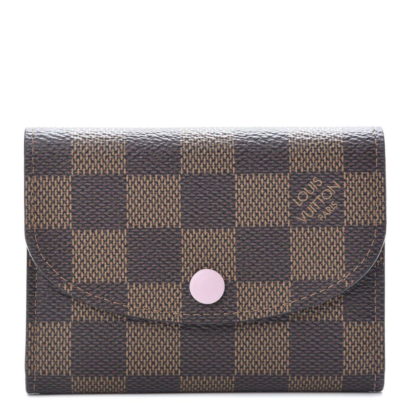 Damier Ebene Rosalie Coin Purse Rose Ballerine