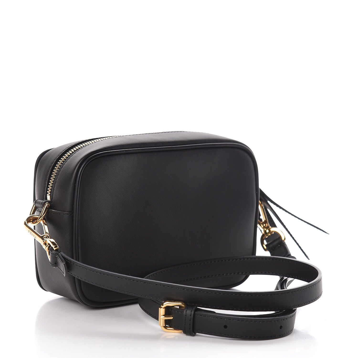 Fendi Vitello Century FF 1974 Embossed Mini Camera Case Black 3 of 13