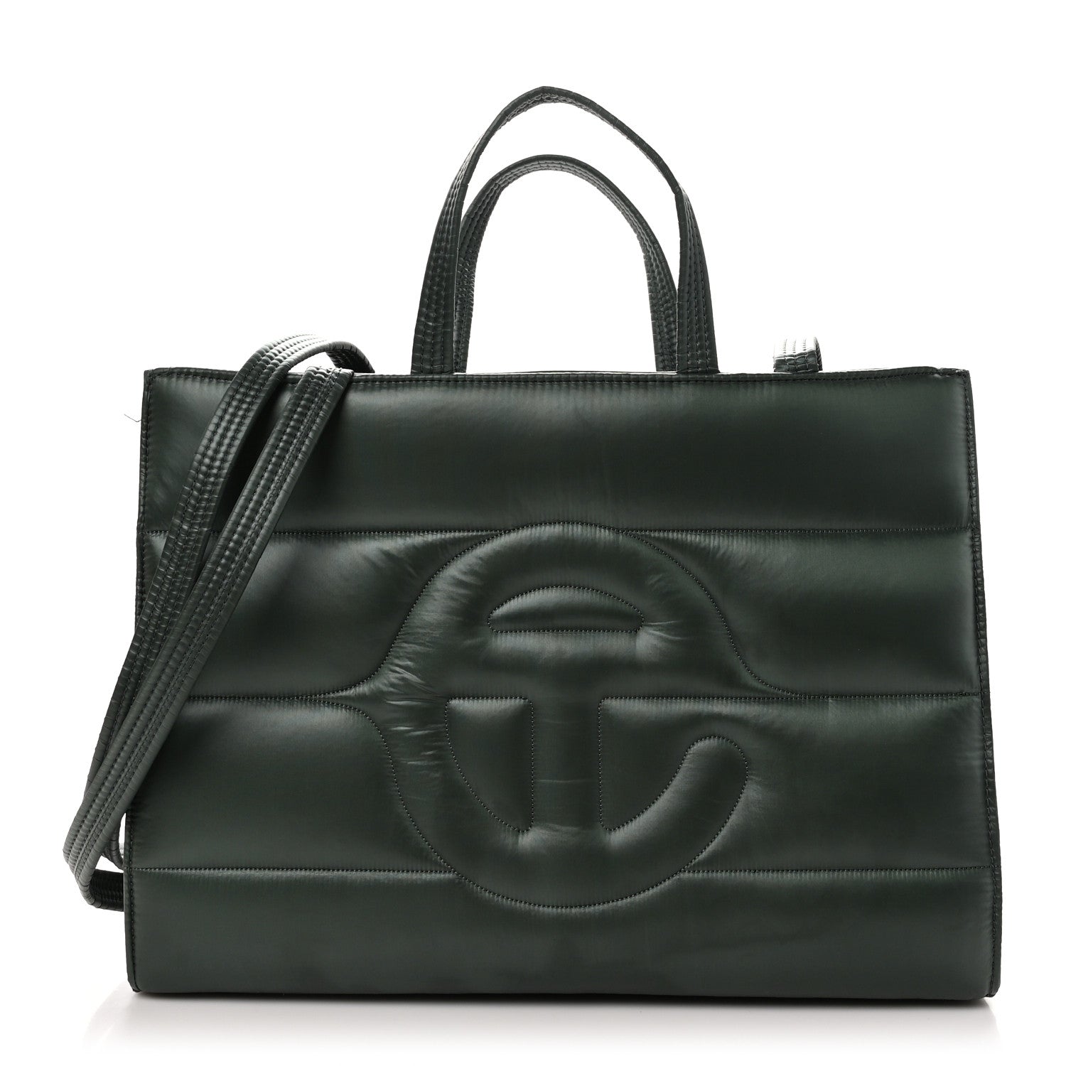 Telfar Nylon Medium Puff Shopping Bag Green 1 of 10