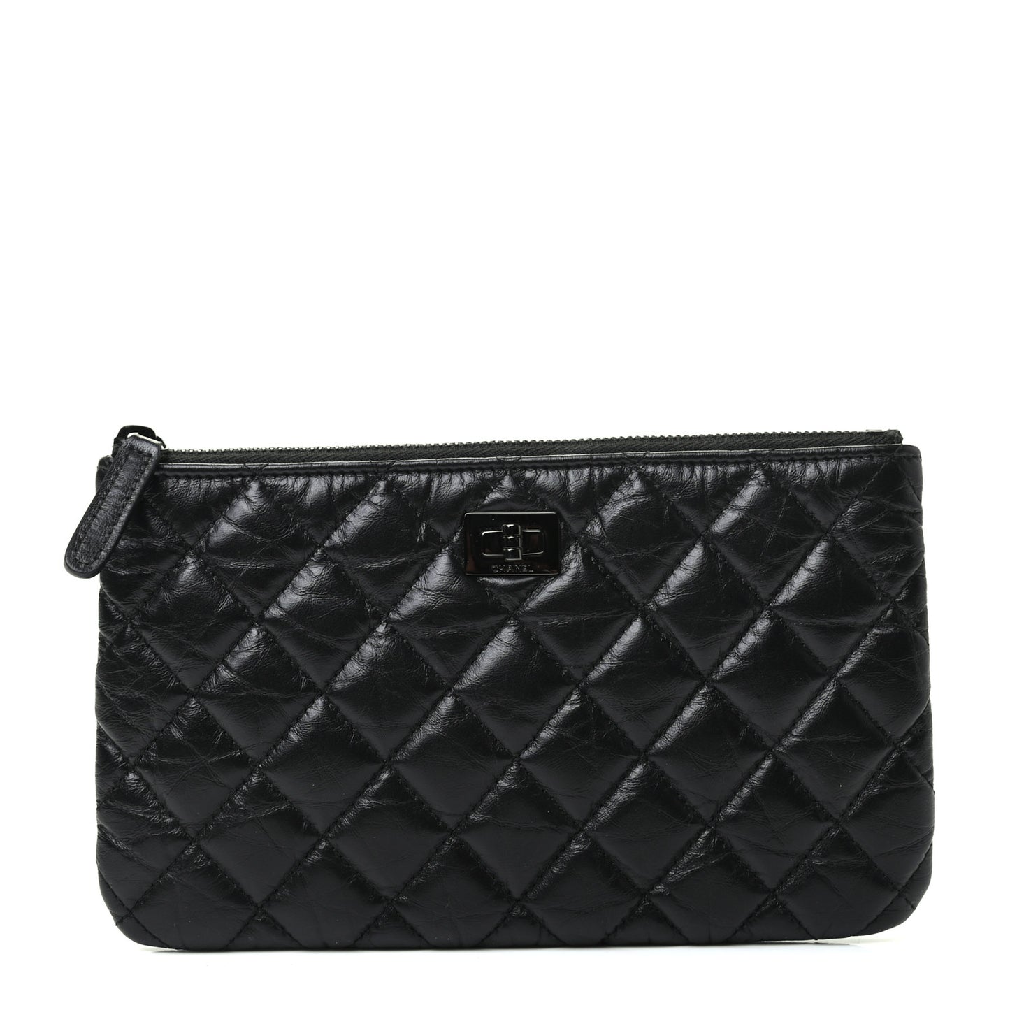 Aged Calfskin Quilted Medium Reissue Cosmetic Case So Black