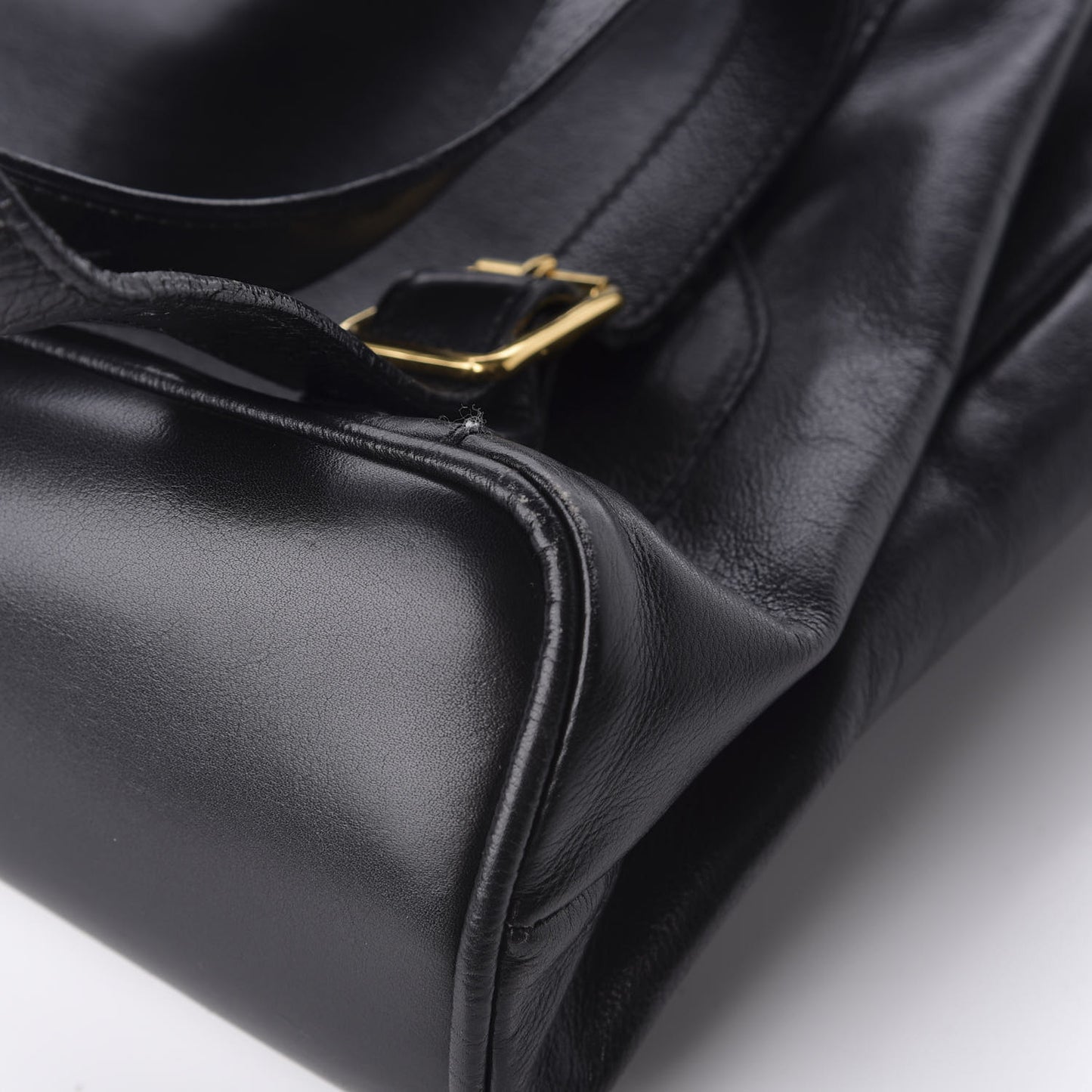 Calfskin Bamboo Backpack Black