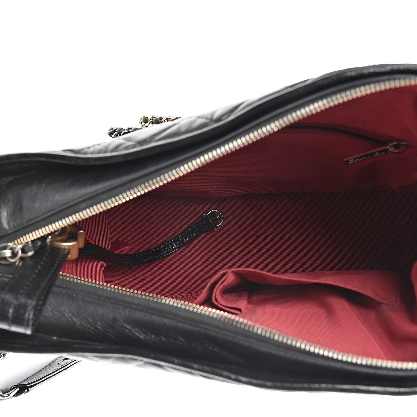 Aged Calfskin Quilted Medium Gabrielle Hobo Black