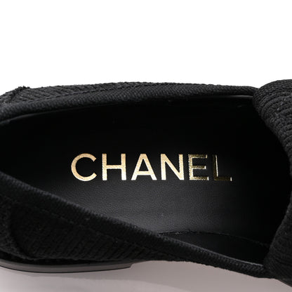 Chanel Corduroy Quilted CC Turnlock Loafers 36 Black 8 of 9