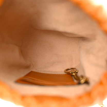 Gucci Vintage Effect Calfskin Matelasse Diagonal Mini Torchon GG Marmont 2.0 Bucket Bag Cognac 5 of 11