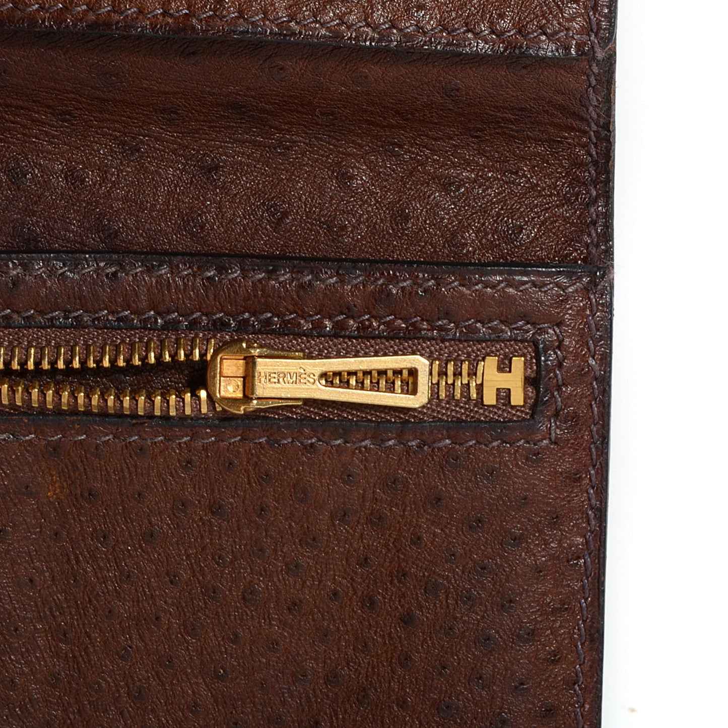 Ostrich Bearn Wallet Chocolate