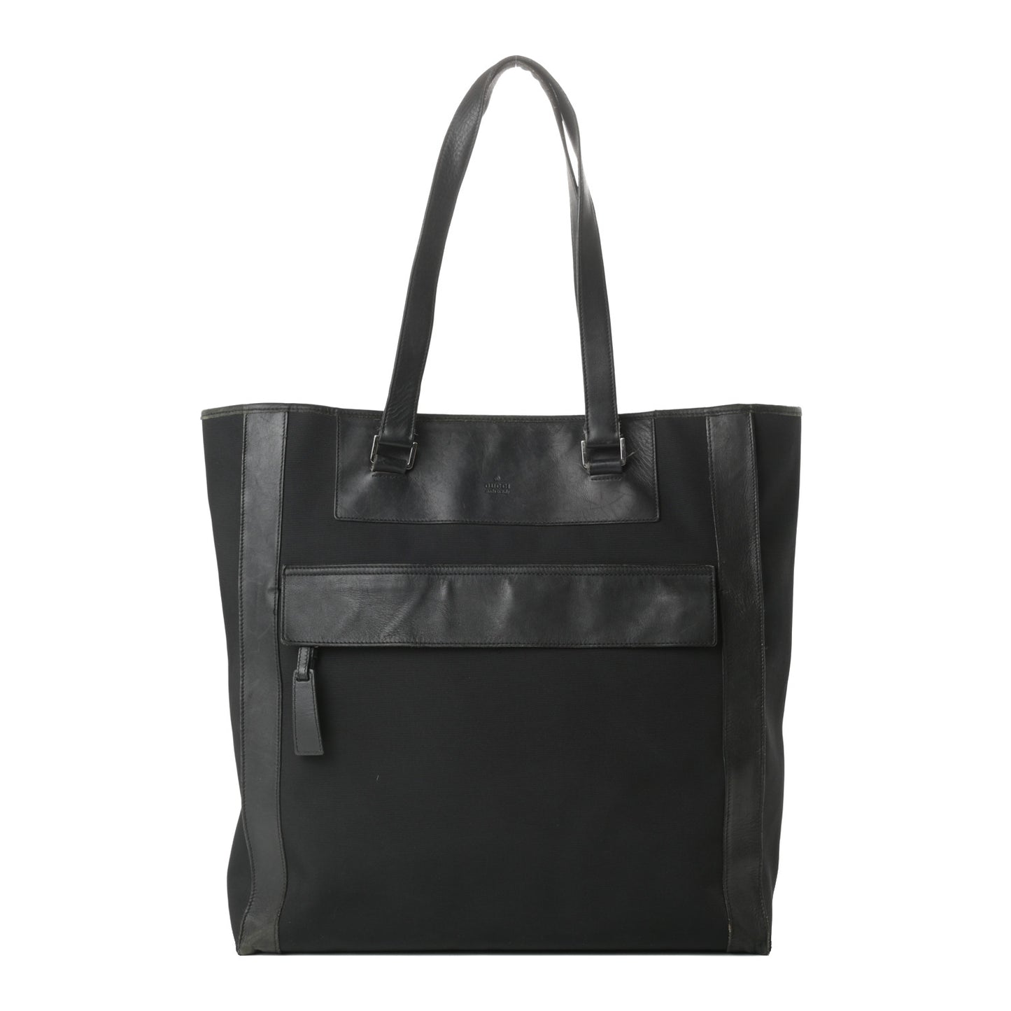 Nylon Calfskin Tote Black