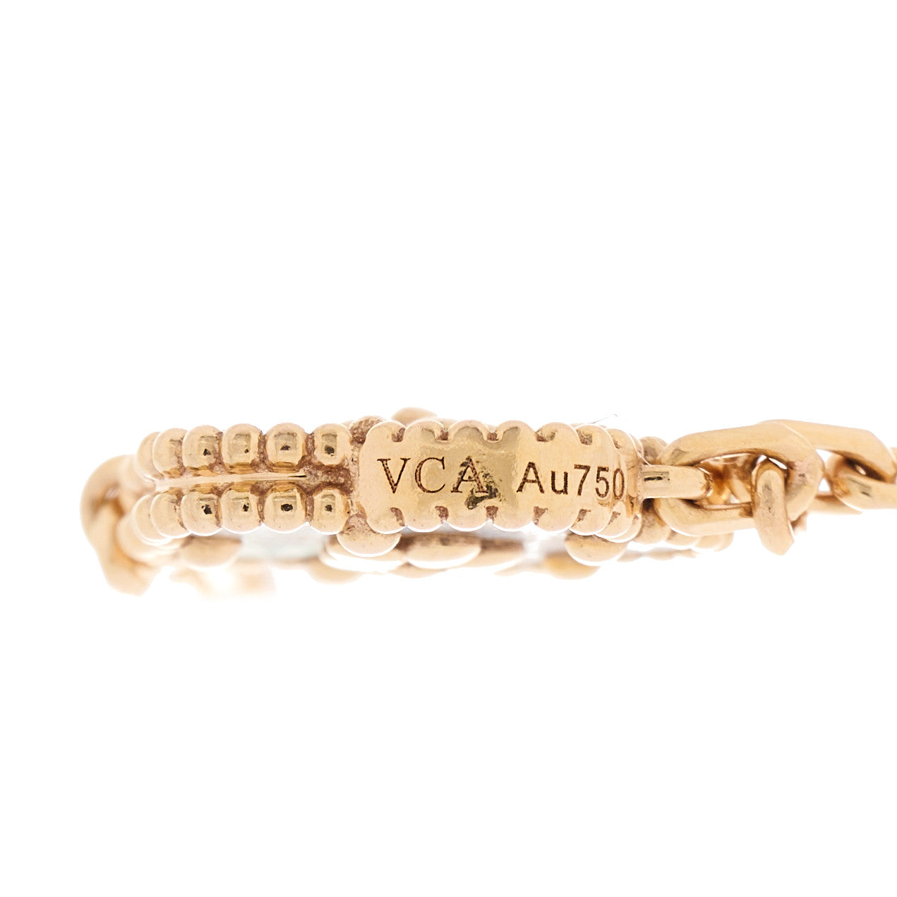 Van Cleef & Arpels 18K Rose Gold Carnelian Mother of Pearl Onyx 5 Motifs Lucky Spring Bracelet 4 of 5
