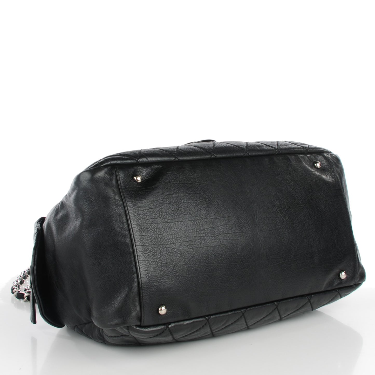 Calfskin Quilted Bowling Bag Black