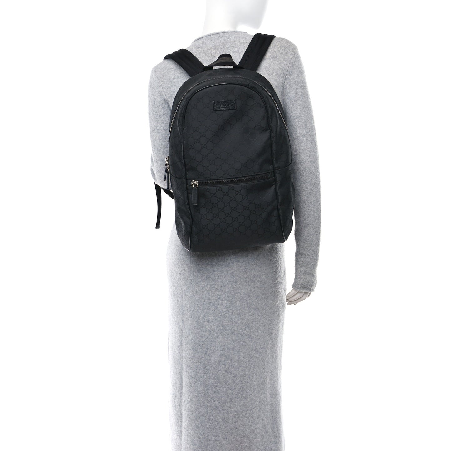 Nylon Monogram Slim Backpack Black