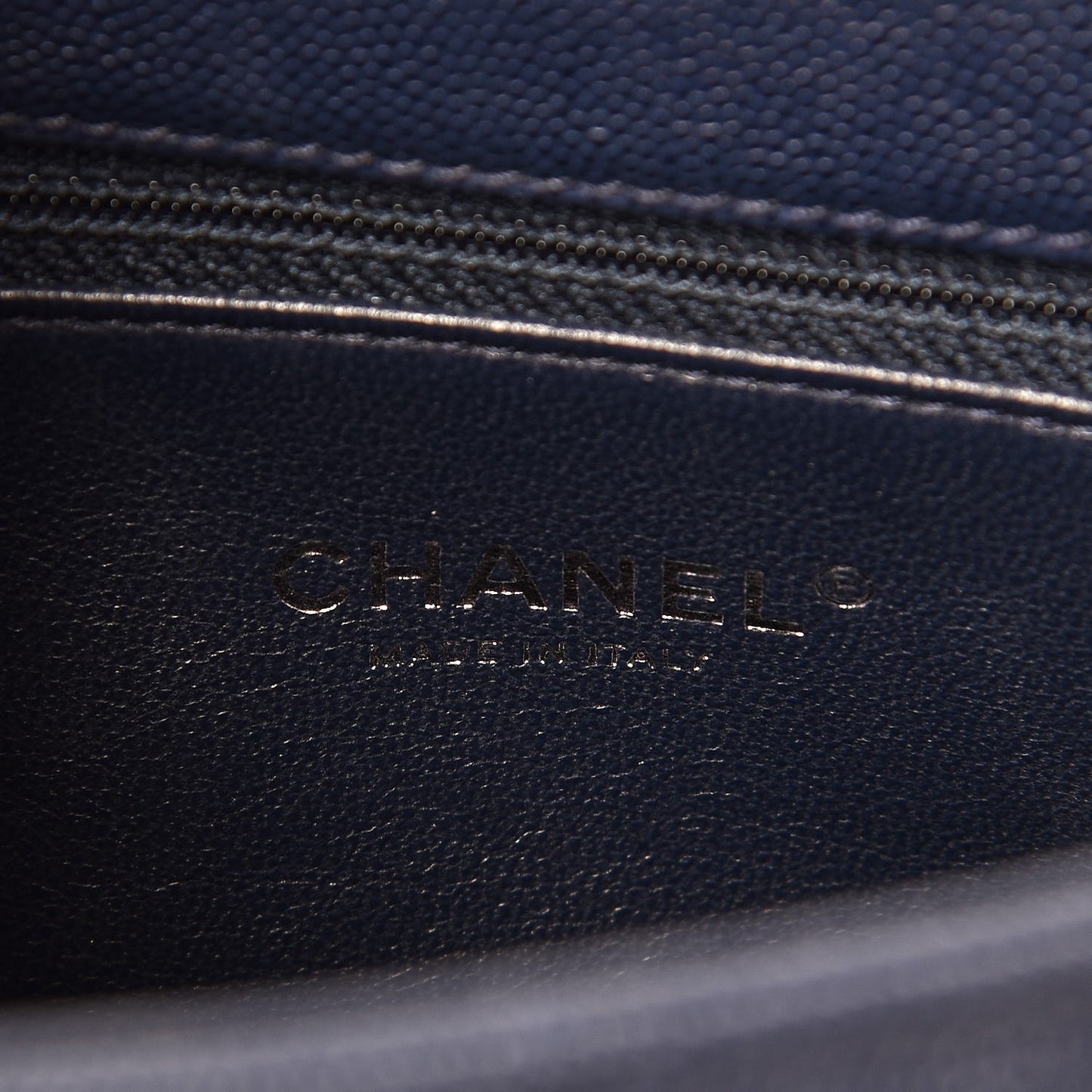 Caviar Lizard Quilted Small Coco Handle Flap Navy