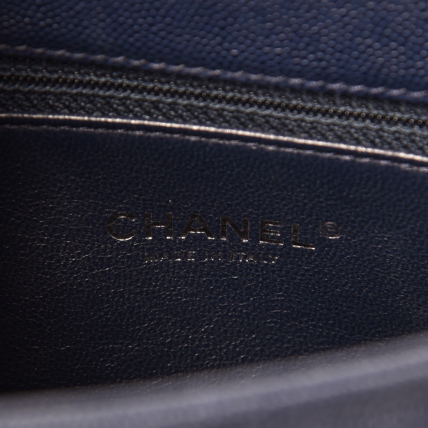 Chanel Caviar Lizard Quilted Small Coco Handle Flap Navy 7 of 8
