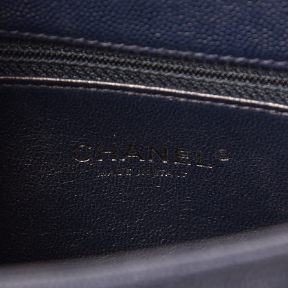 Chanel Caviar Lizard Quilted Small Coco Handle Flap Navy 7 of 8