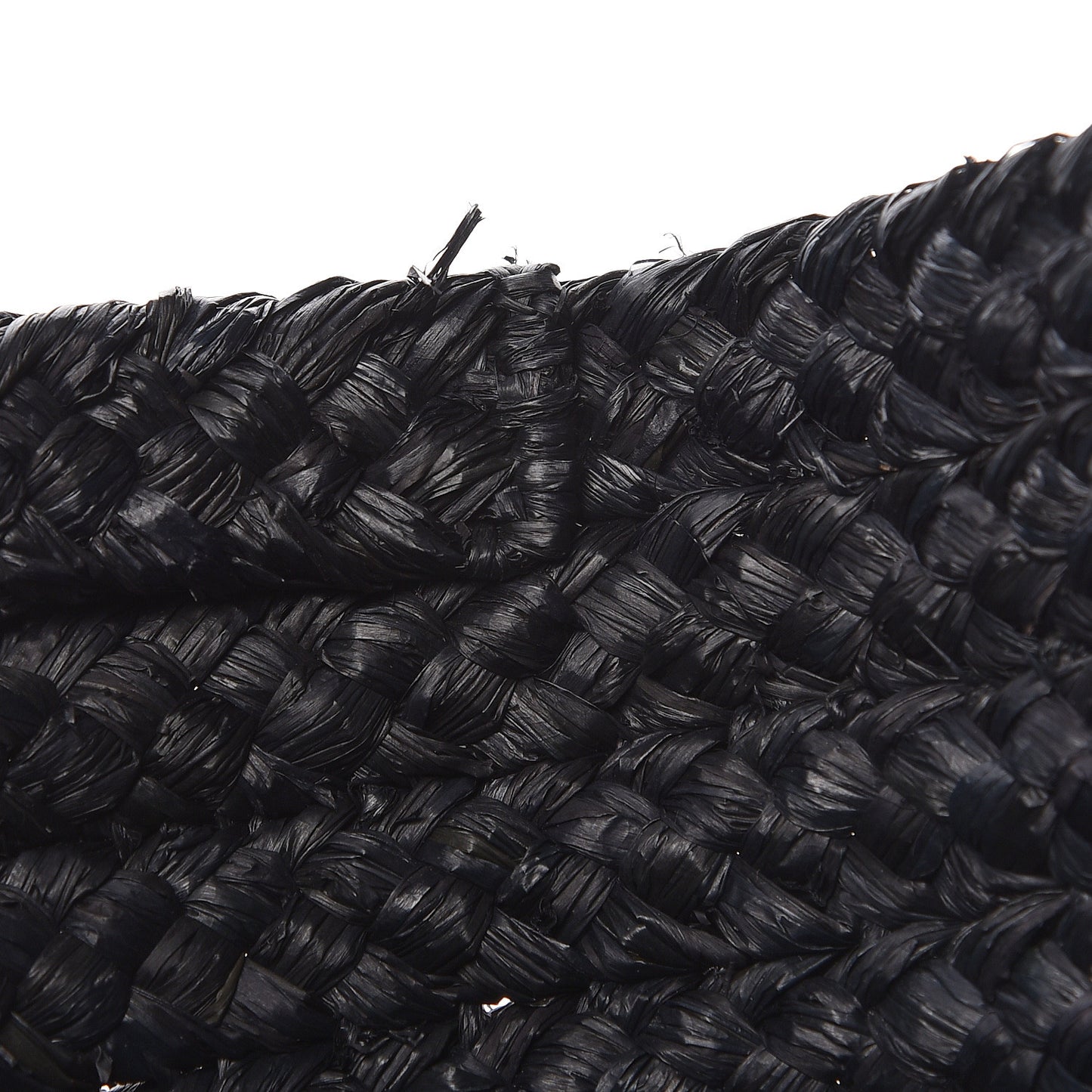 Raffia Medium Panier Bag Black