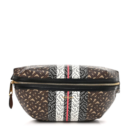 Burberry E-Canvas Monogram Stripe Medium Sonny Bum Bag Bridle Brown 1 of 12