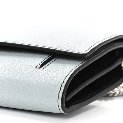 Alexander McQueen Silky Amish Grain Calfskin Skull Wallet on Chain Duck Egg 9 of 11