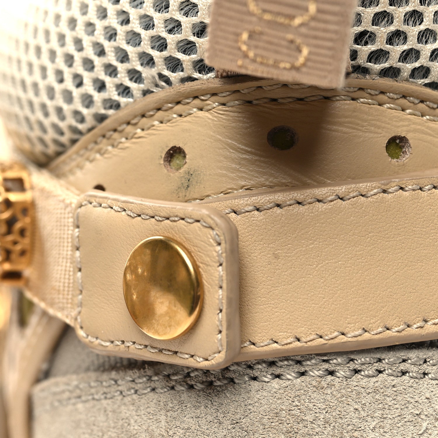 Gucci X SEGA Mesh Canvas Calfskin Removable Crystals Flashtrek Sneakers 36 Mystic White Oatmeal Sand Storm 10 of 10