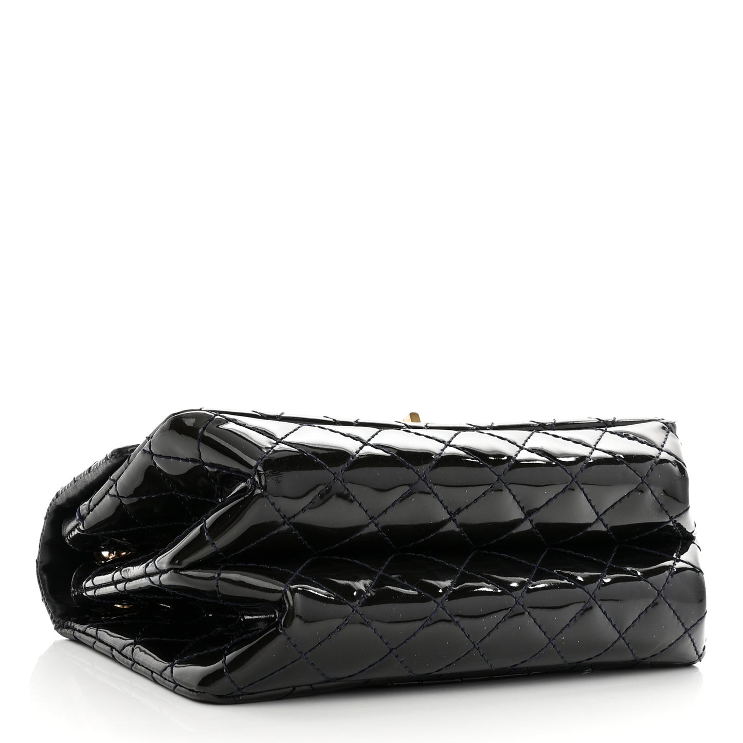 Patent Quilted Accordion Reissue 2.55 Flap Navy