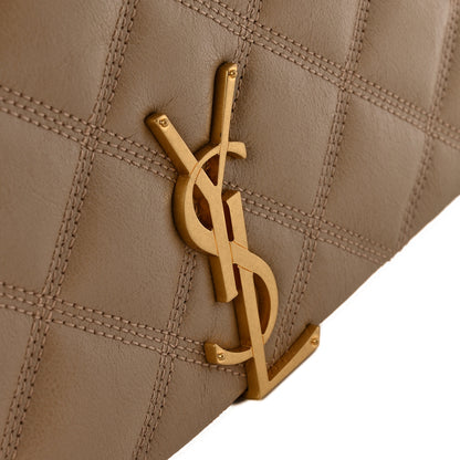 Saint Laurent Lambskin Quilted Mini Becky Chain Bag Dark Beige 11 of 15