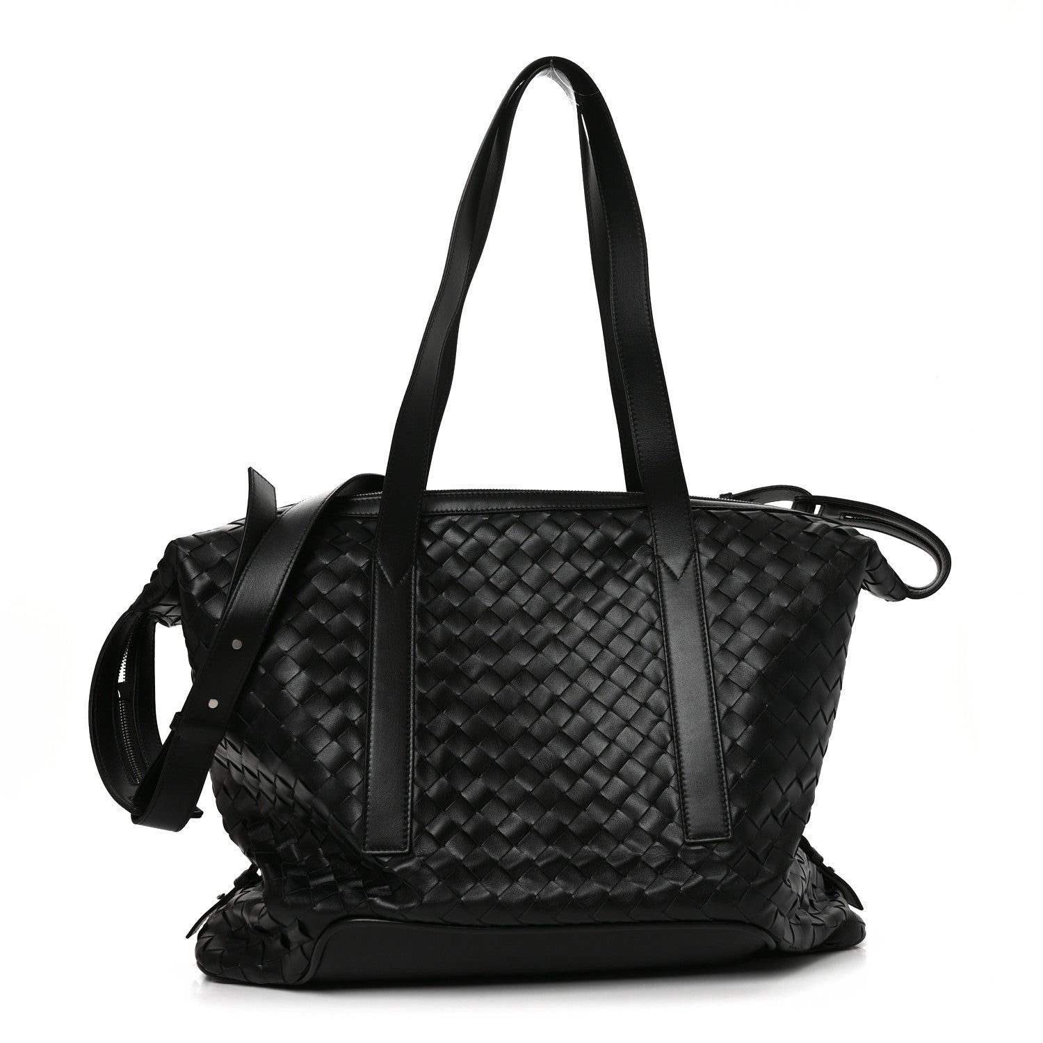 Bottega Veneta Nappa Intrecciato Helix Weekender Bag Black 1 of 11