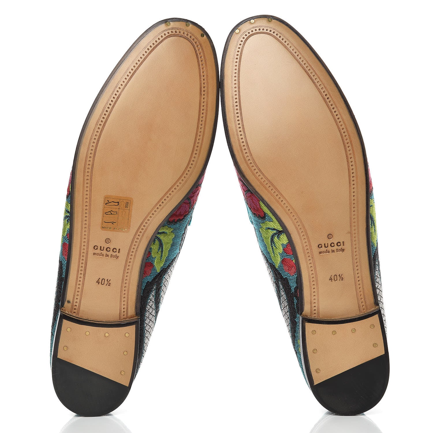 Gucci Floral Jacquard Horsebit Womens Jordaan Loafers 40.5 Turquoise 5 of 8