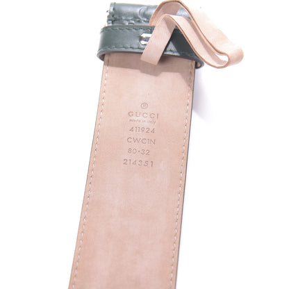 Gucci Guccissima Signature Interlocking G 40mm Belt 80 32 Verde 4 of 6