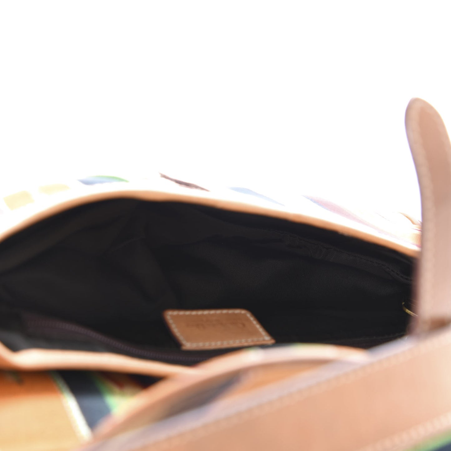 Canvas Stripe Saddle Bag Multicolor