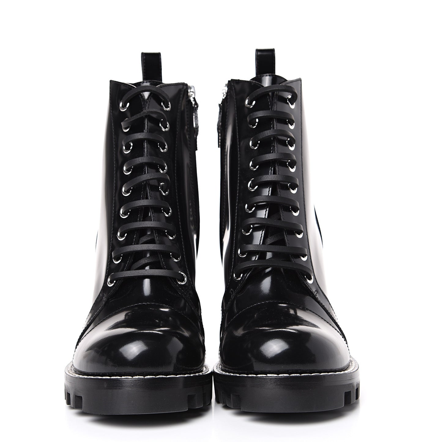 Glazed Calfskin Star Trail Ankle Boots 39.5 Black