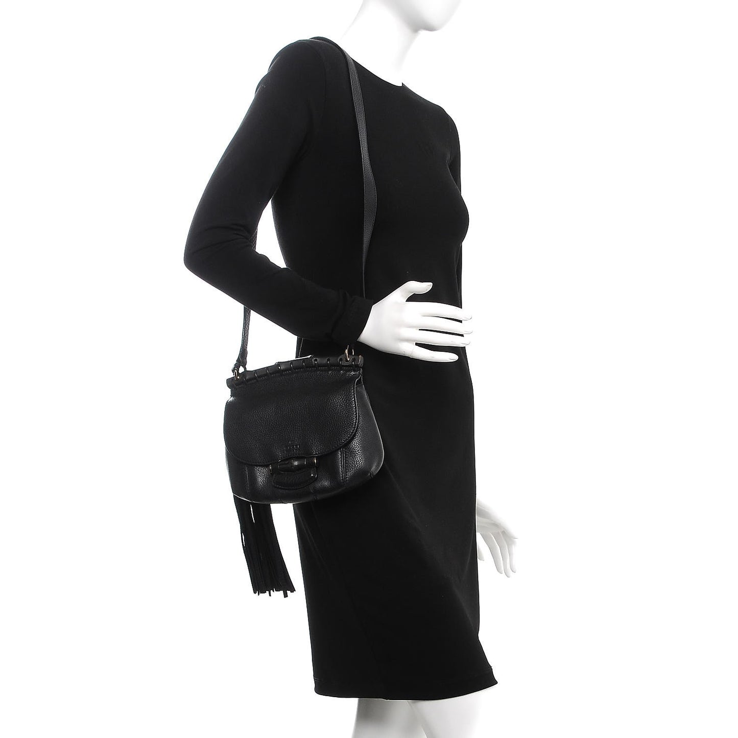 Calfskin Small Nouveau Shoulder Bag Black