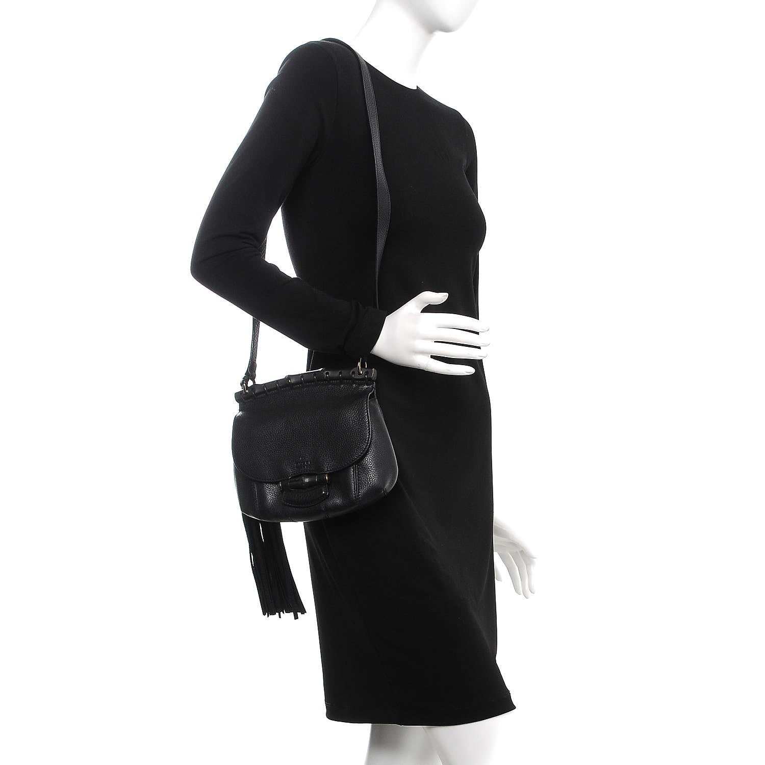 Gucci Calfskin Small Nouveau Shoulder Bag Black 2 of 7