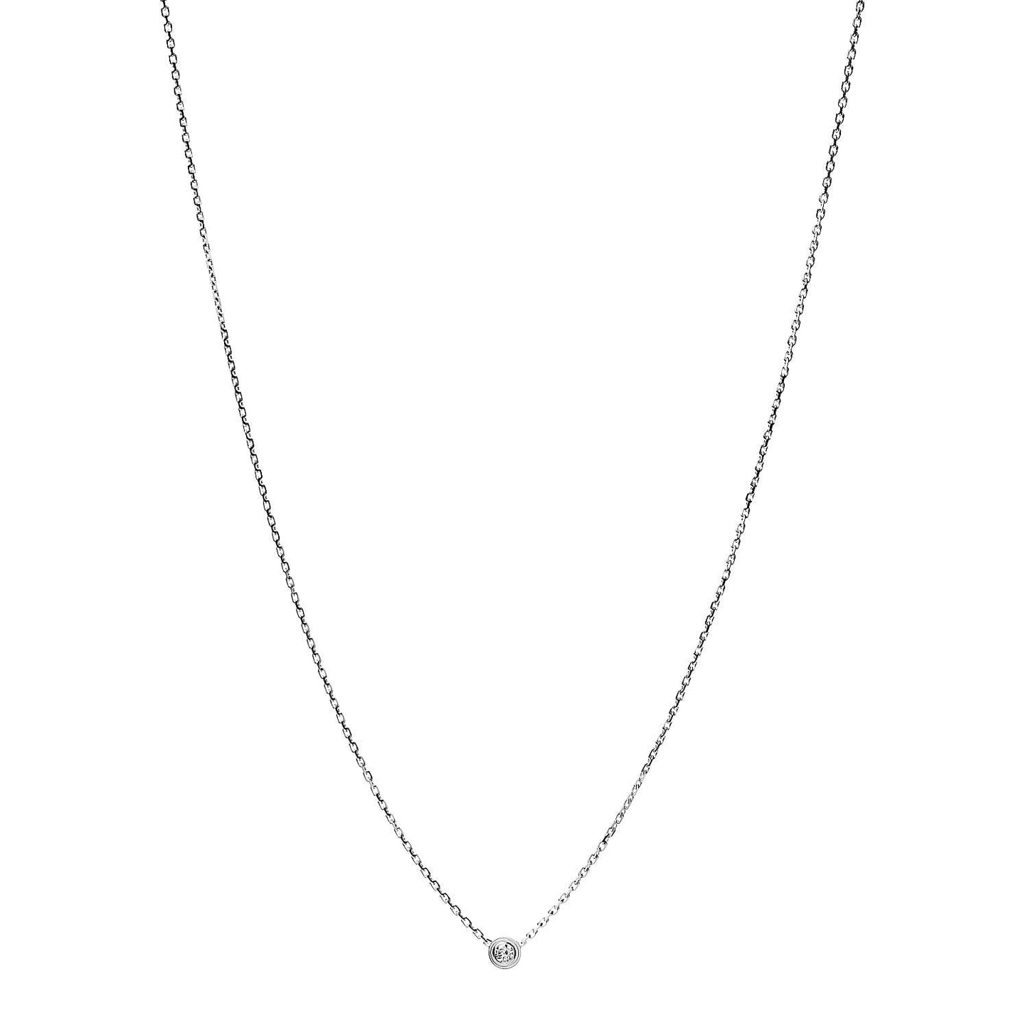 18K White Gold Diamond XS D'Amour Pendant Necklace